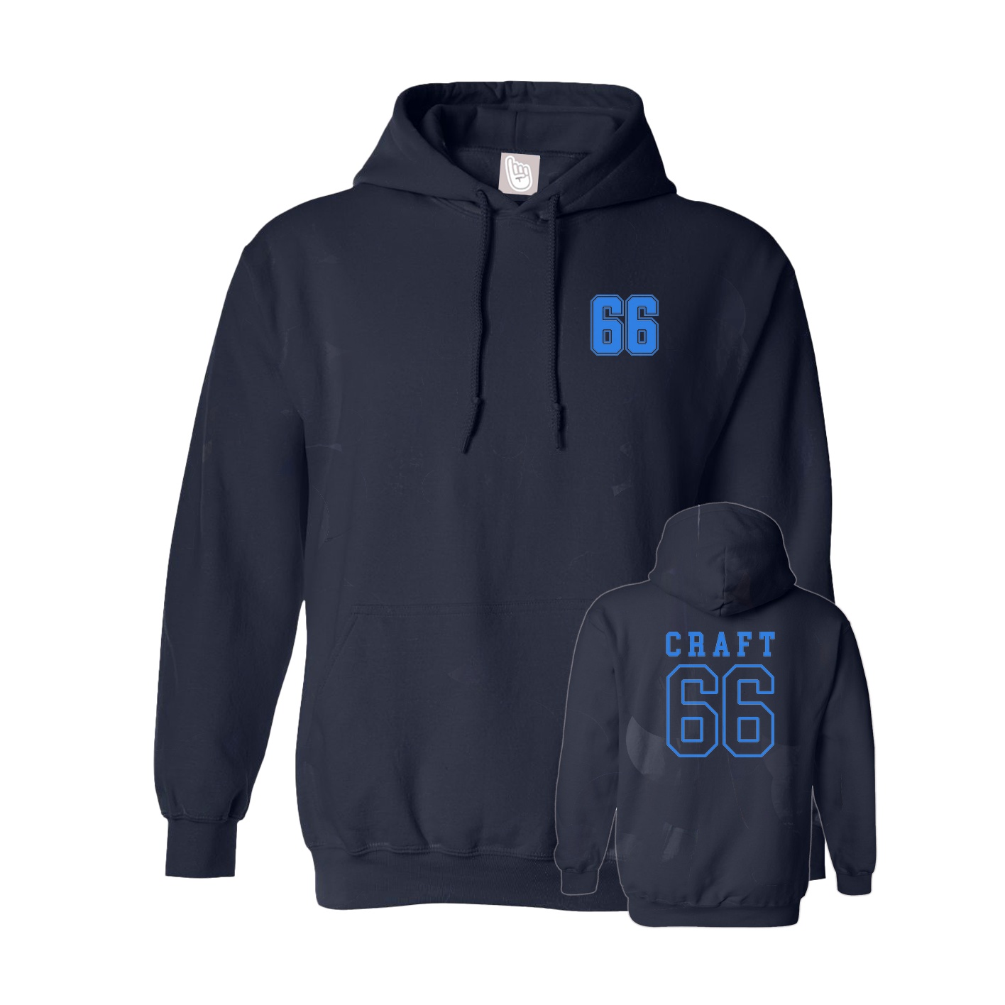 Hoodie — Chest Back in Navy