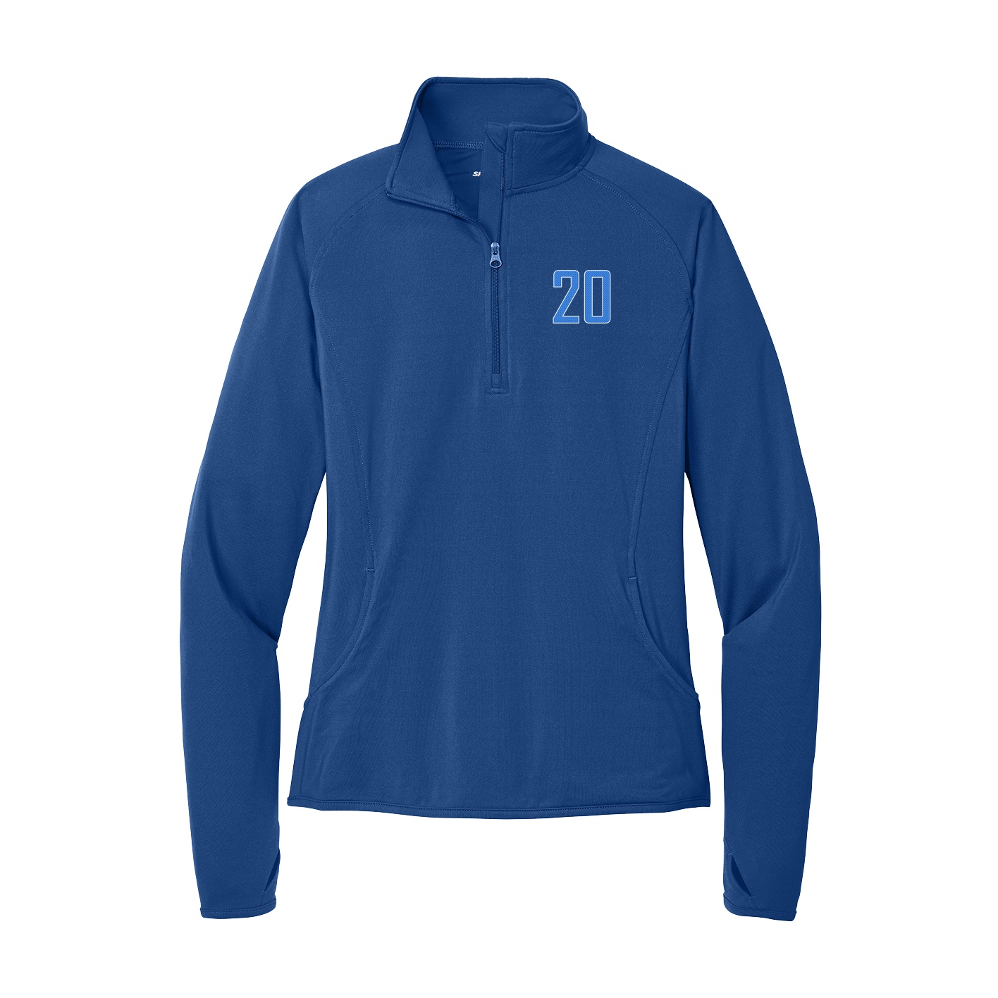 Women's Q-Zip Pullover — Front Shirsy in Royal