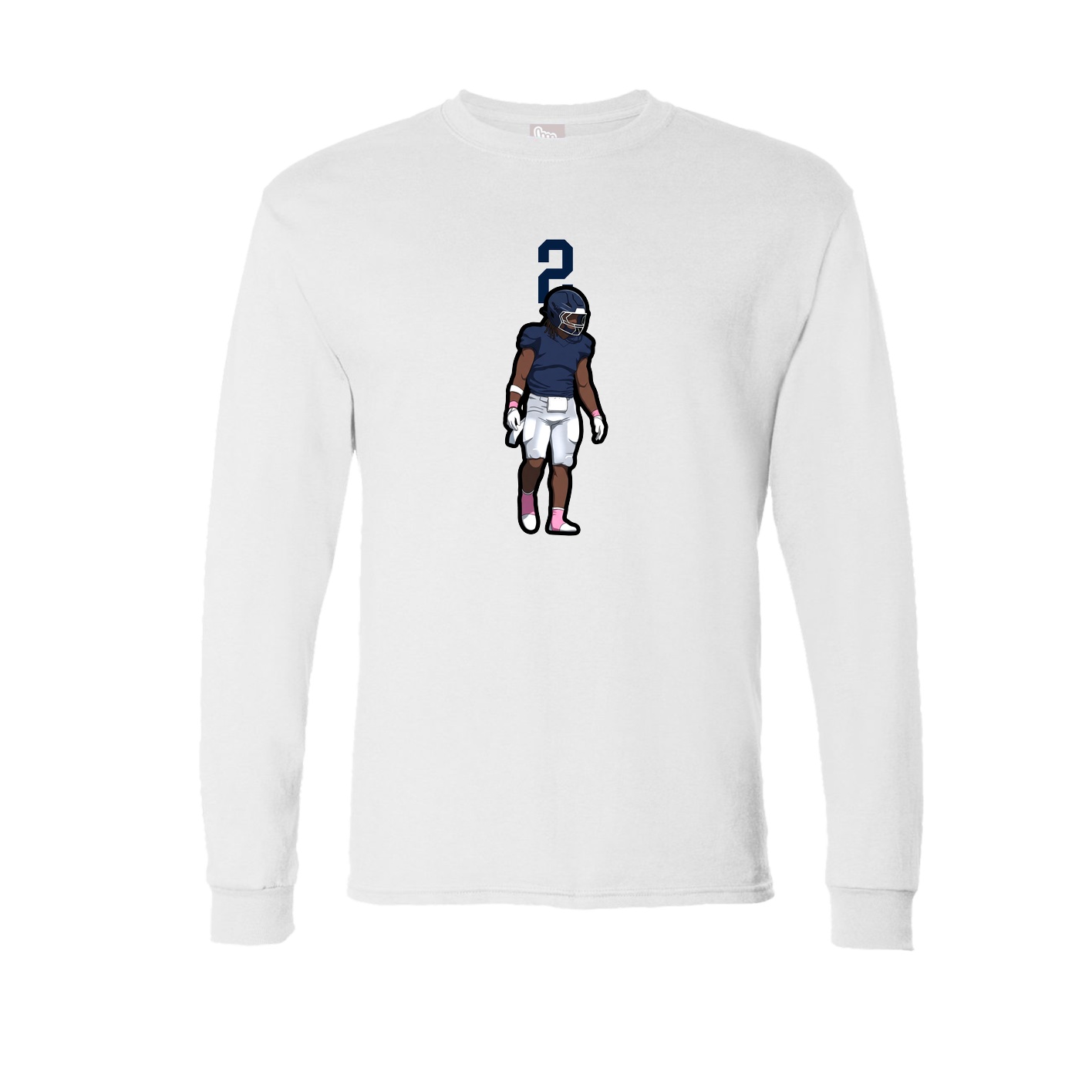 Long Sleeve Tee — Number Top in White