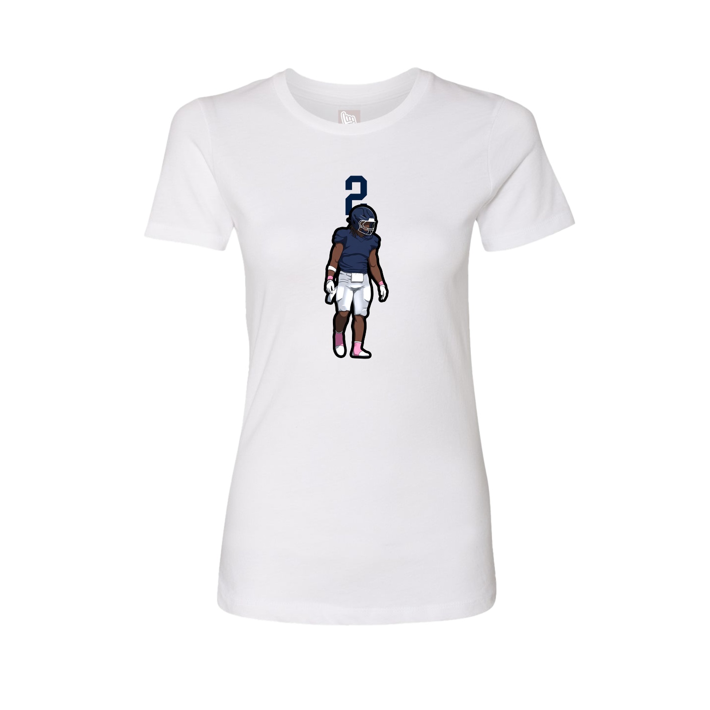 Fitted Women's Tee — Number Top in White