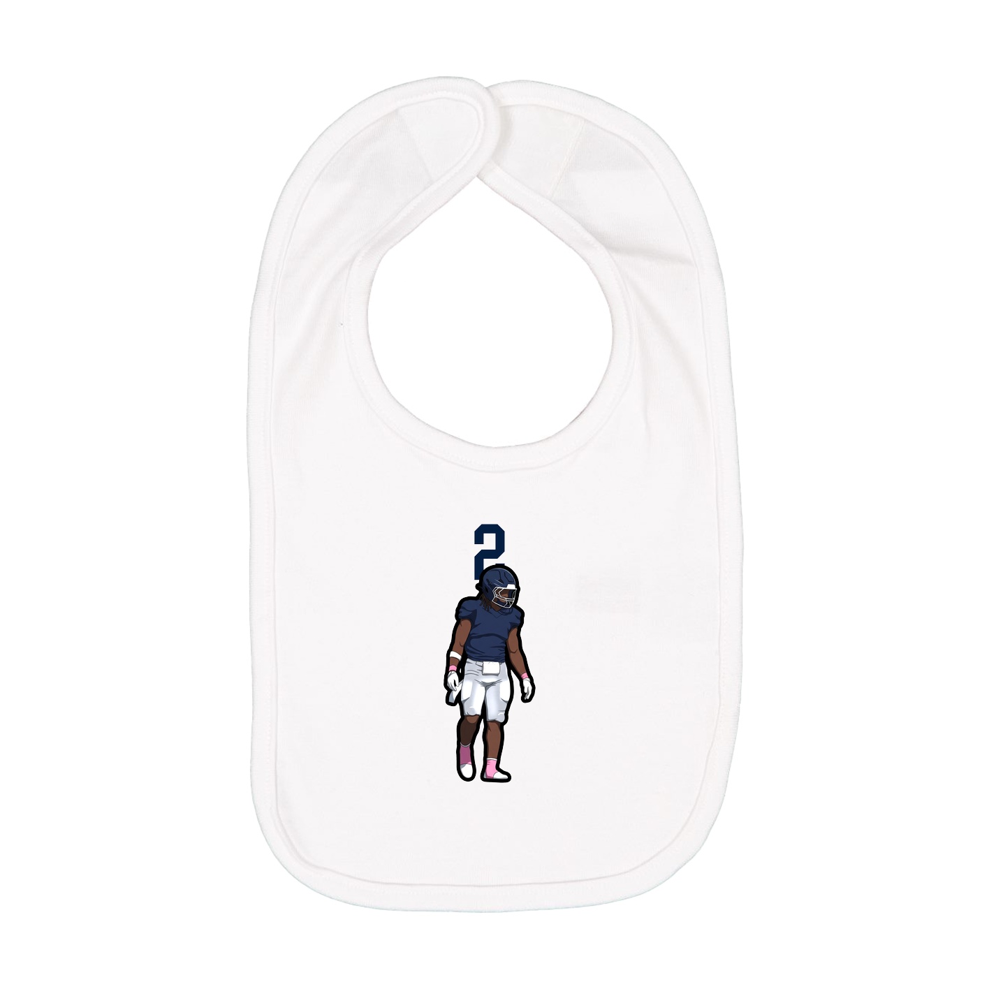 Infant Bib — Number Top in White