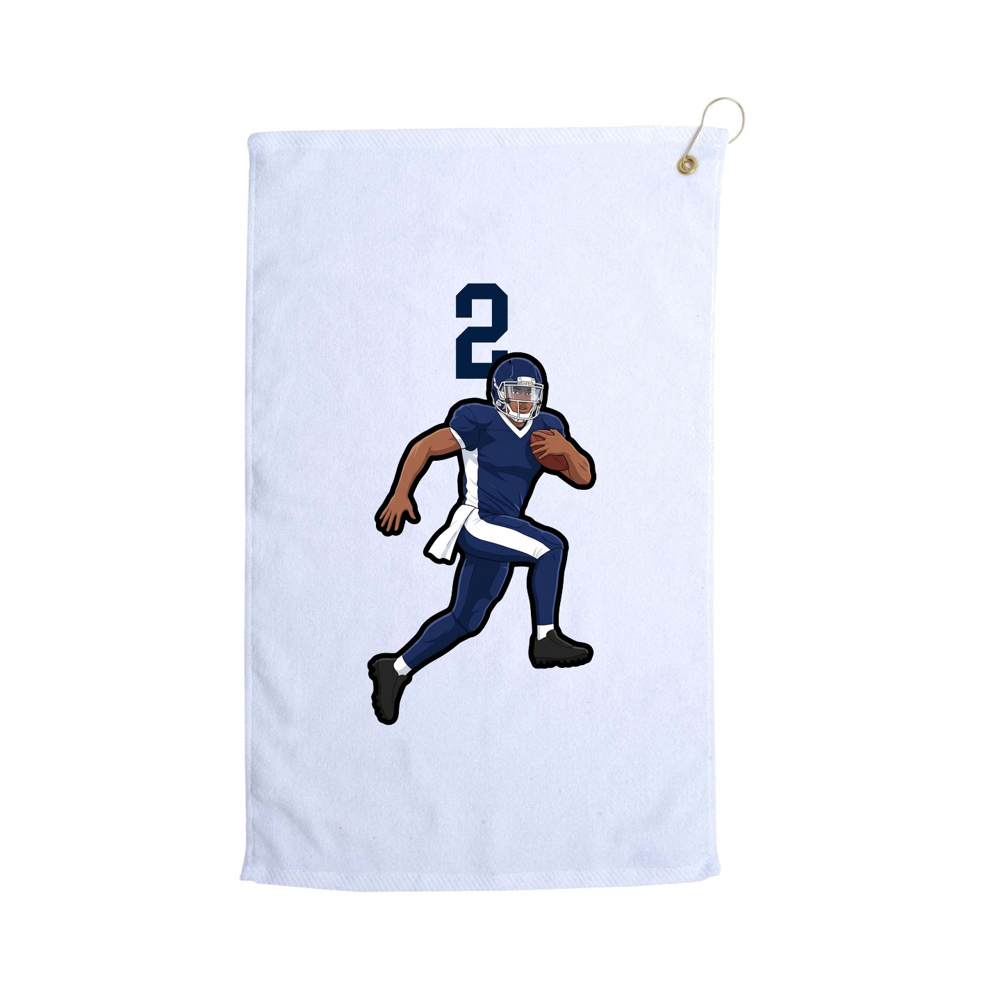 Golf Towel — Number Top in White