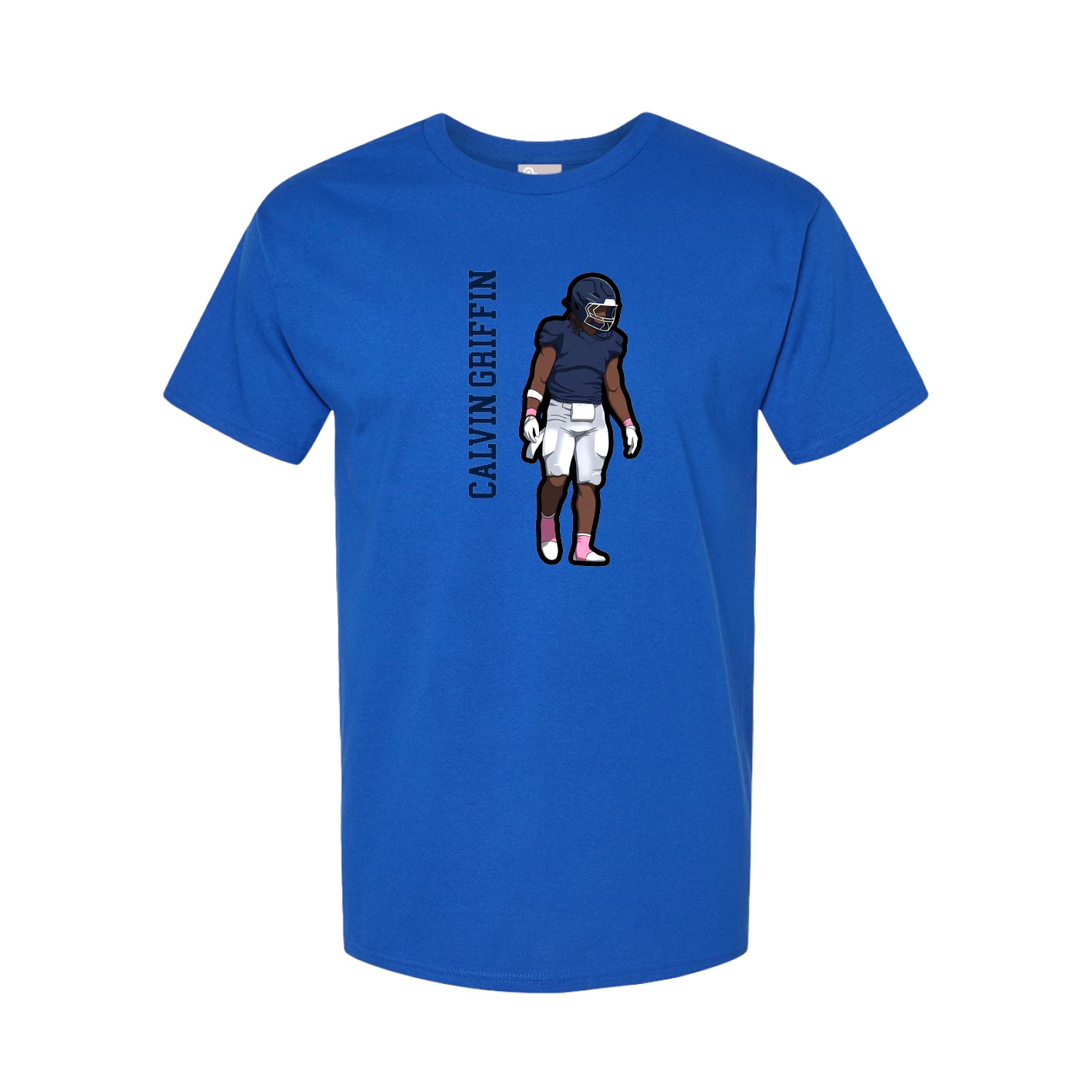 Youth Tee — Name Vertical in Royal