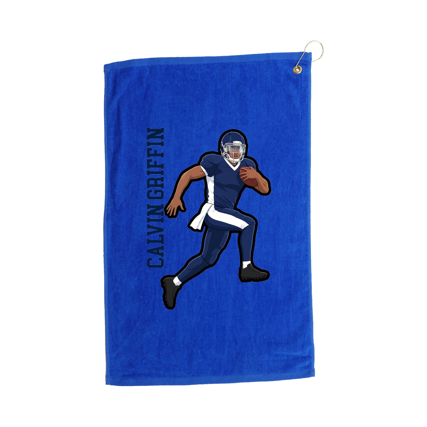 Golf Towel — Name Vertical in Royal