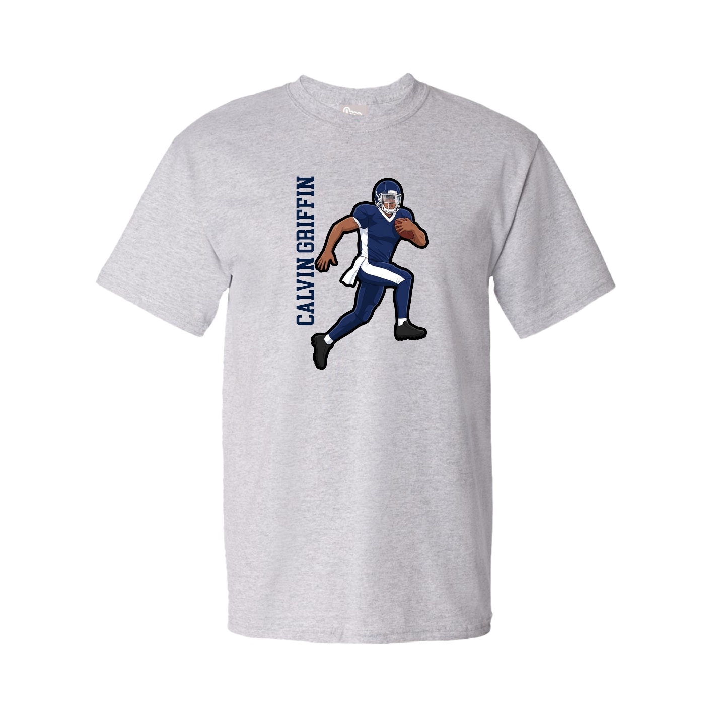 Tee — Name Vertical in Grey