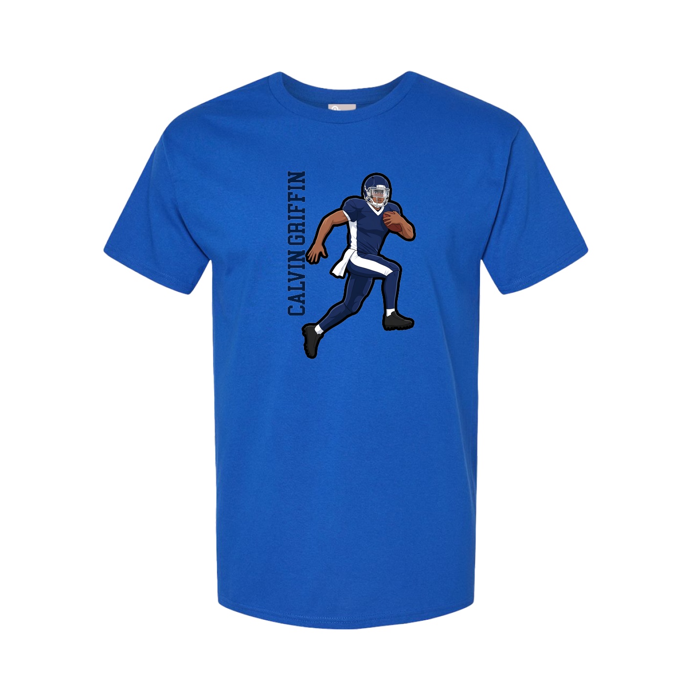 Youth Tee — Name Vertical in Royal