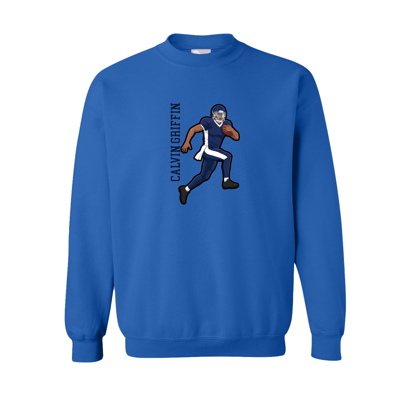 Fleece Crew — Name Vertical in Royal