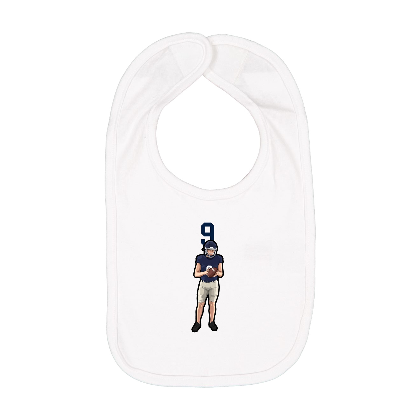 Infant Bib — Number Top in White