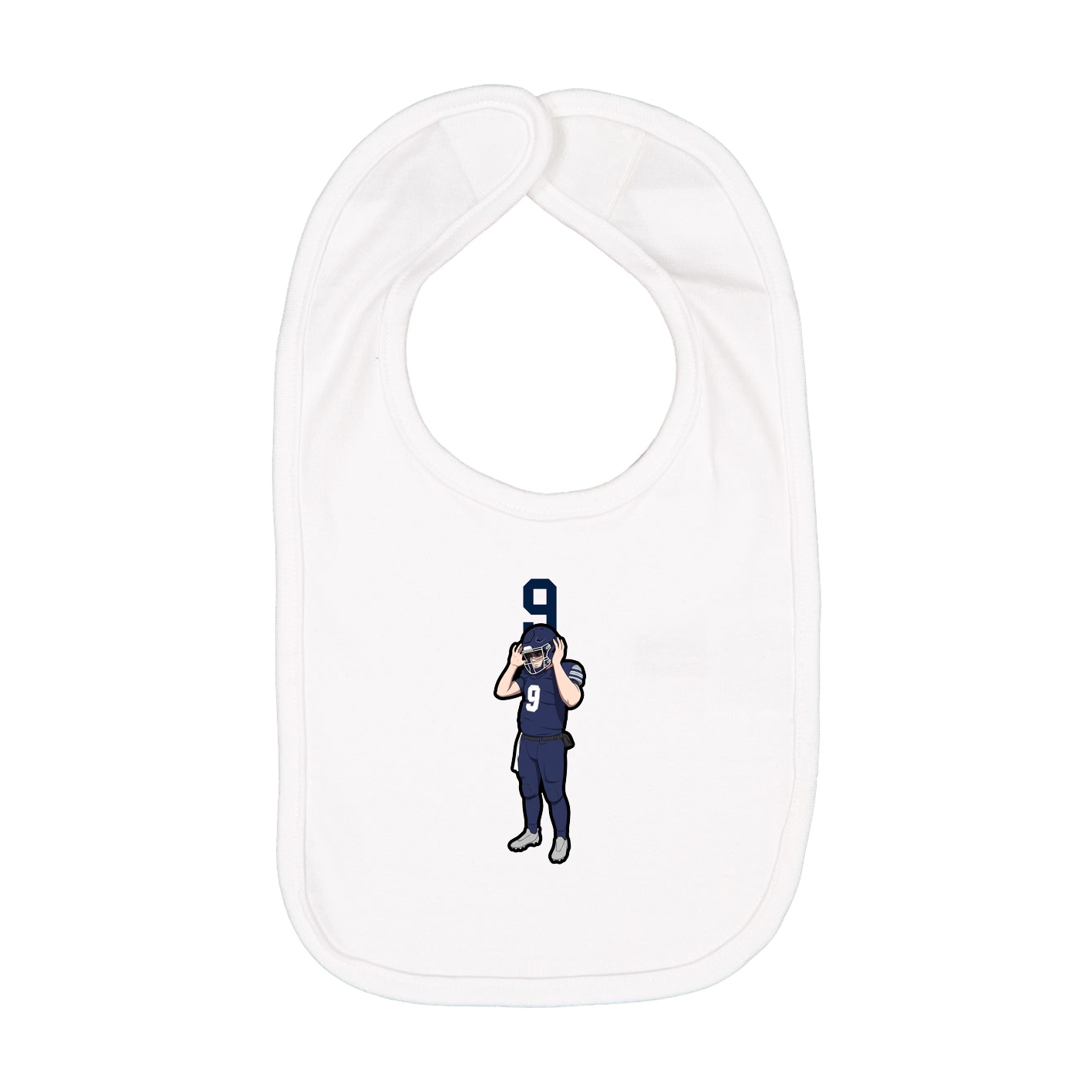 Infant Bib — Number Top in White