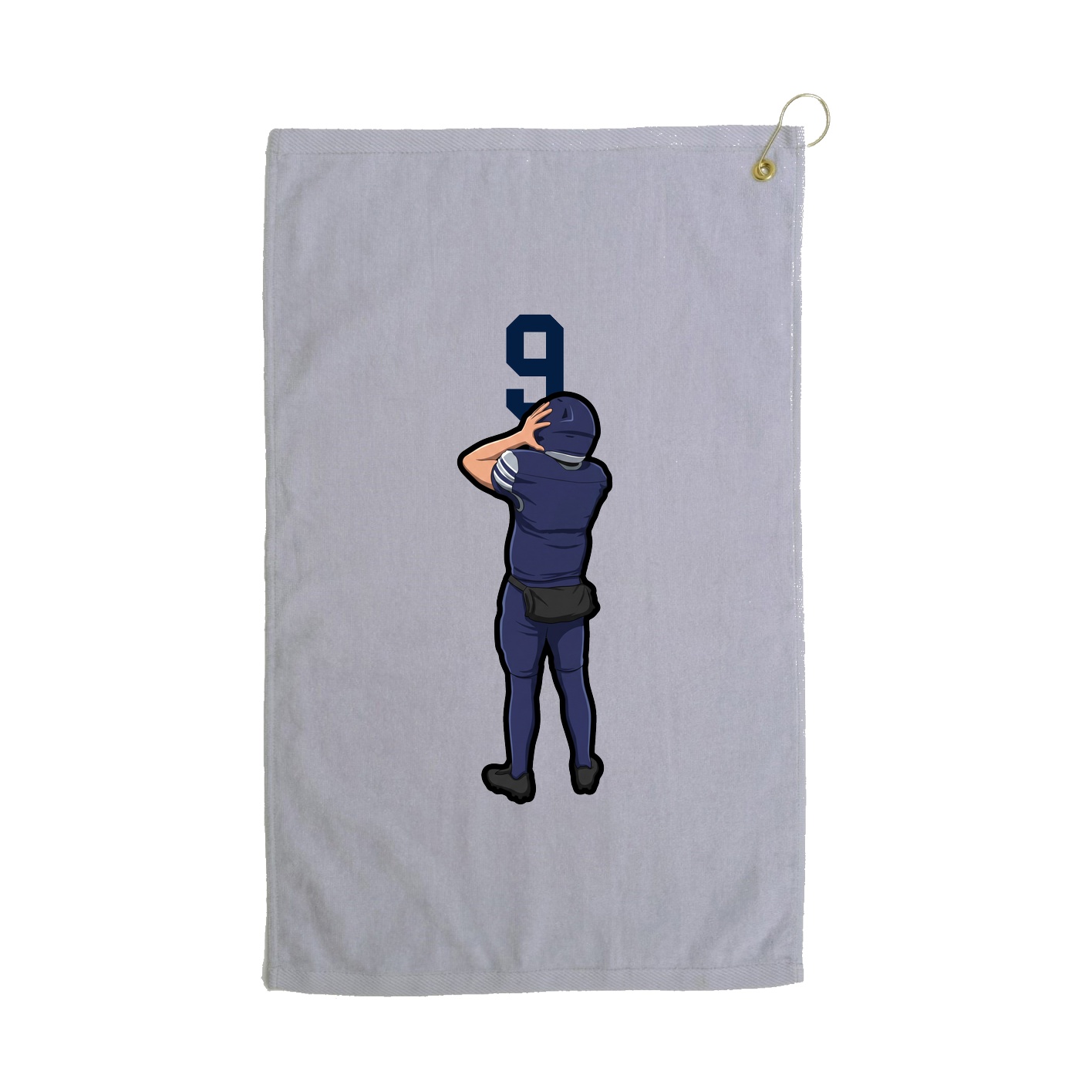 Golf Towel — Number Top in Grey