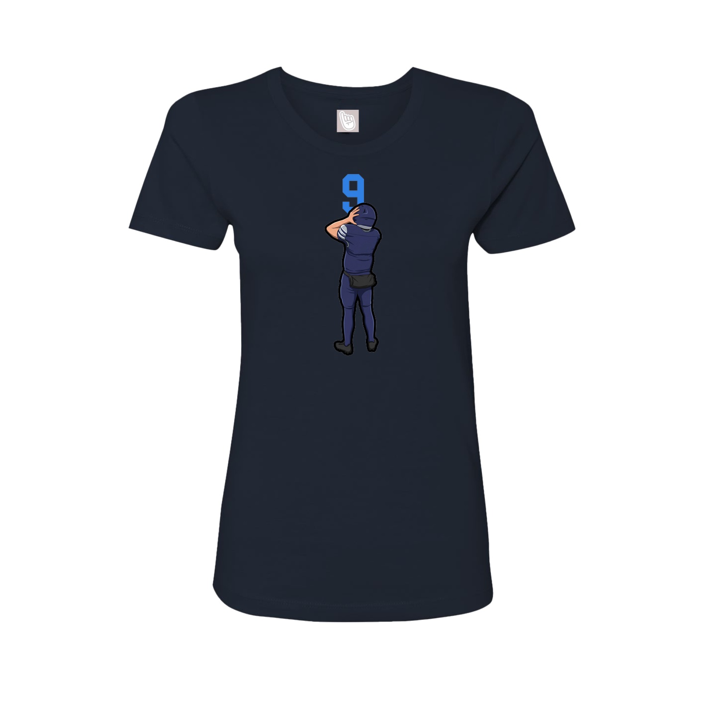 Fitted Women's Tee — Number Top in Navy