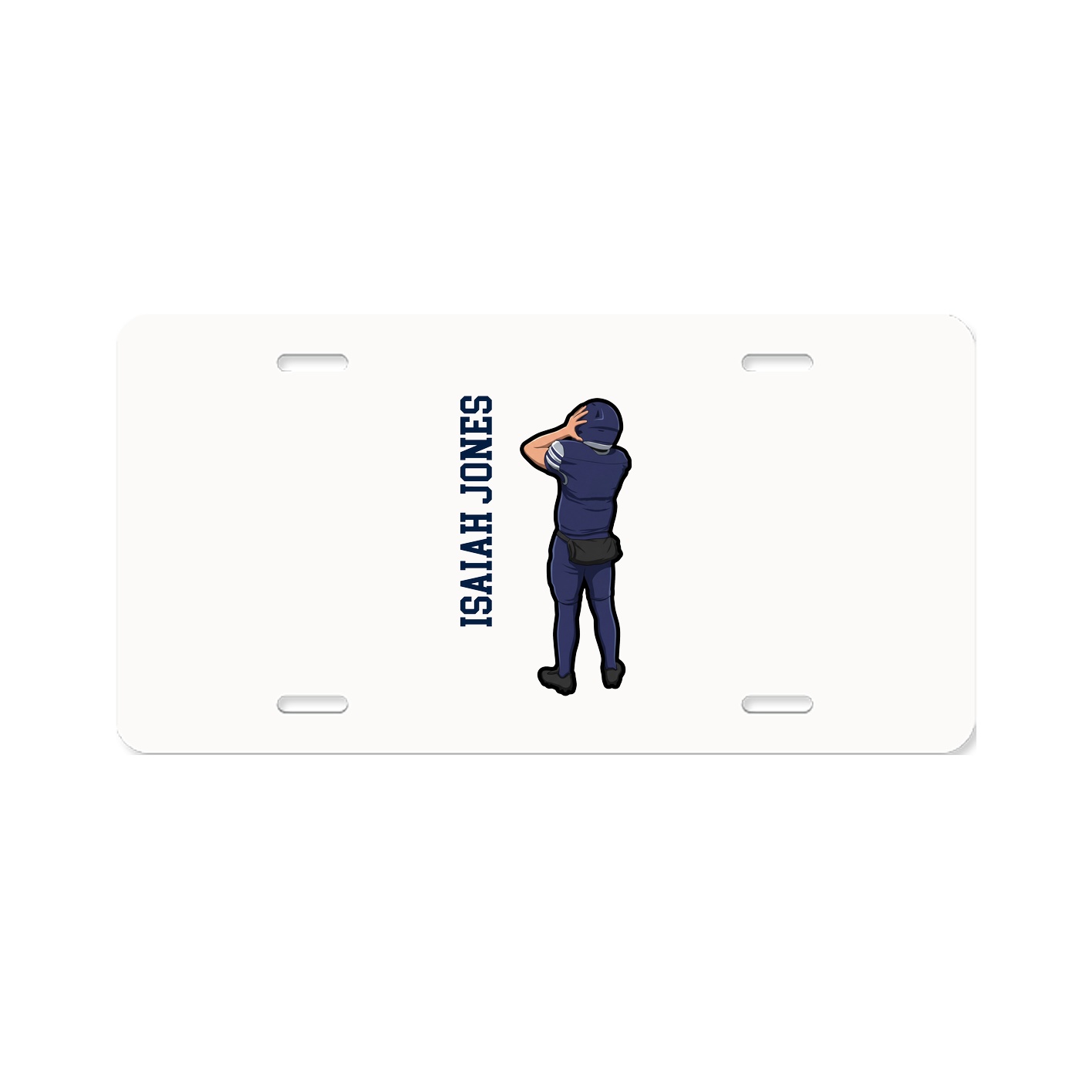 License Plate — Name Vertical in Classic