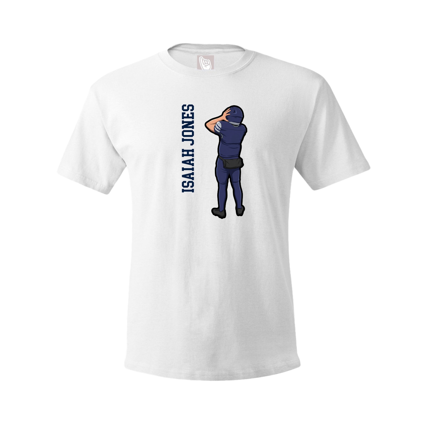 Youth Tee — Name Vertical in White