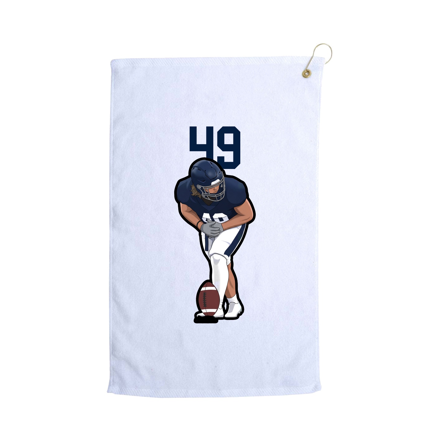 Golf Towel — Number Top in White