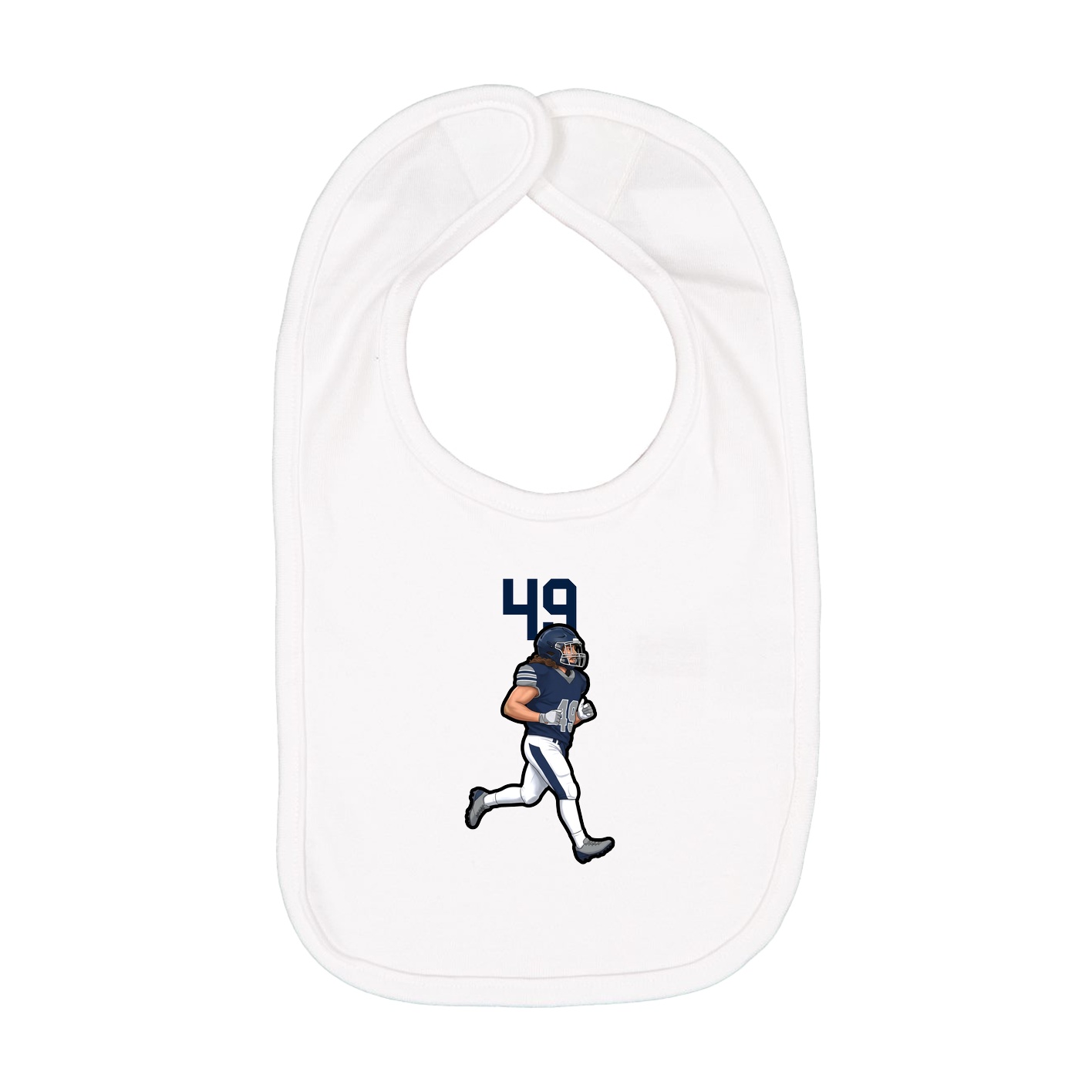Infant Bib — Number Top in White
