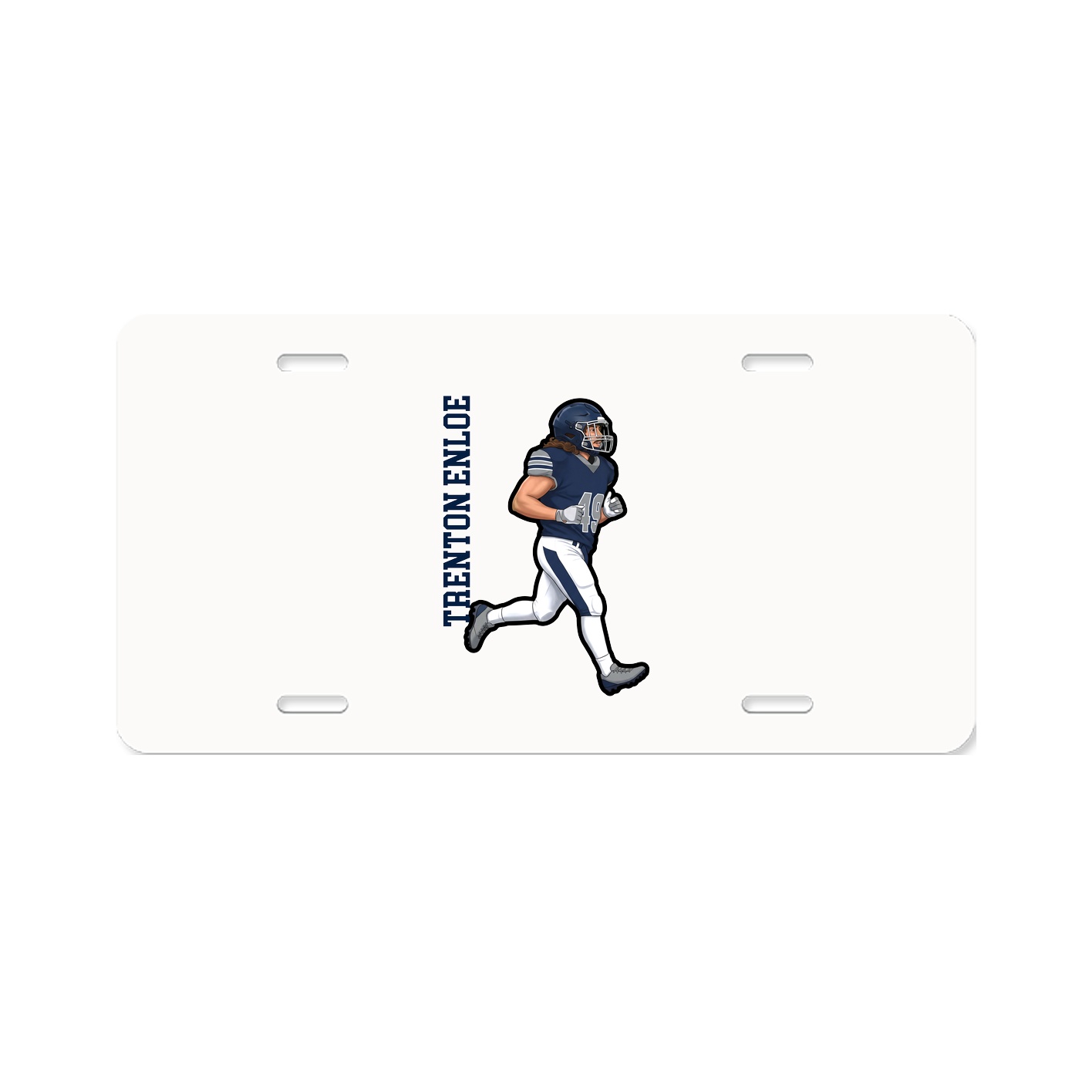 License Plate — Name Vertical in Classic