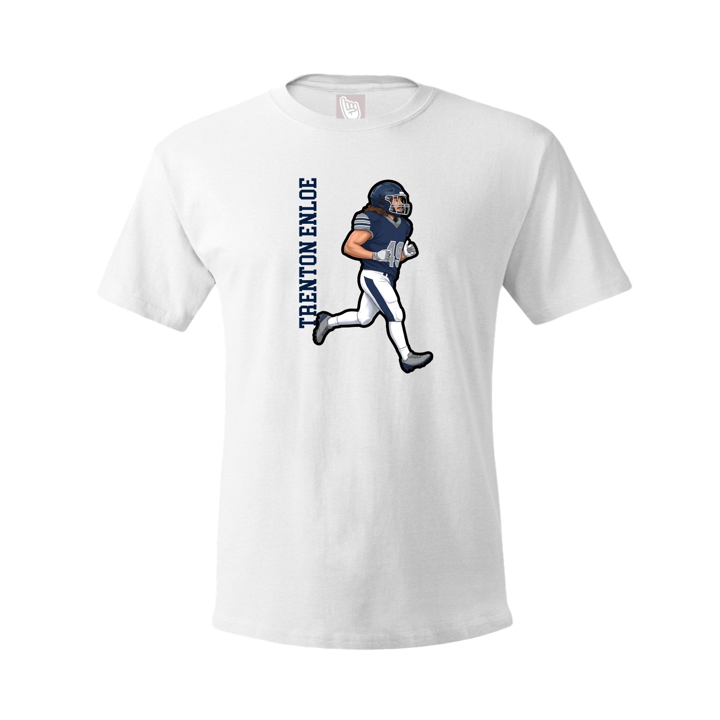 Youth Tee — Name Vertical in White