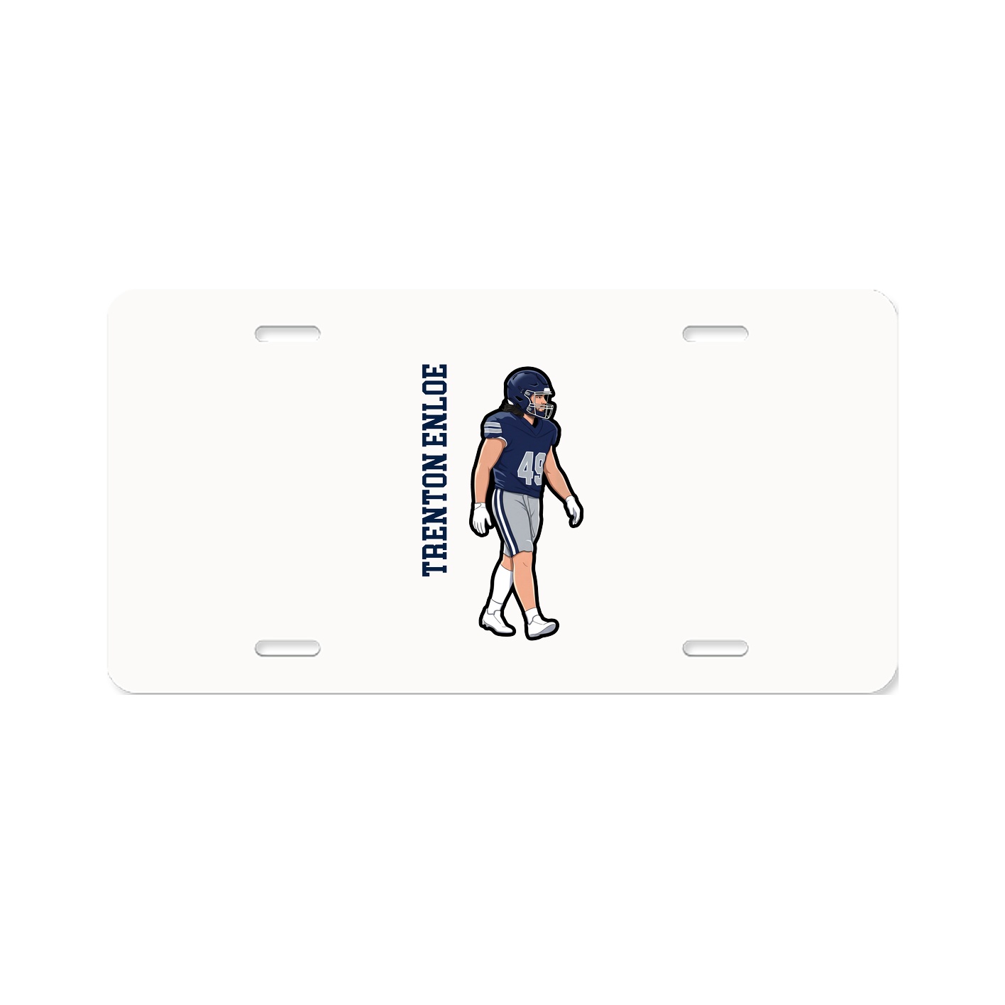 License Plate — Name Vertical in Classic