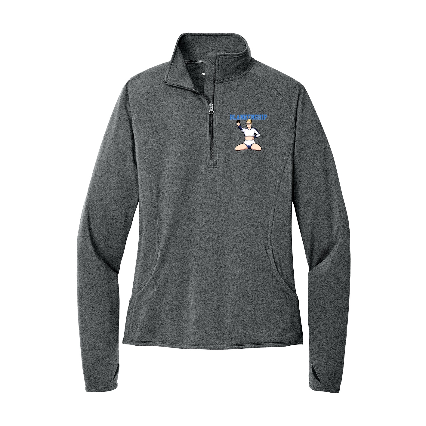 Women's Q-Zip Pullover — Shirsey in Grey
