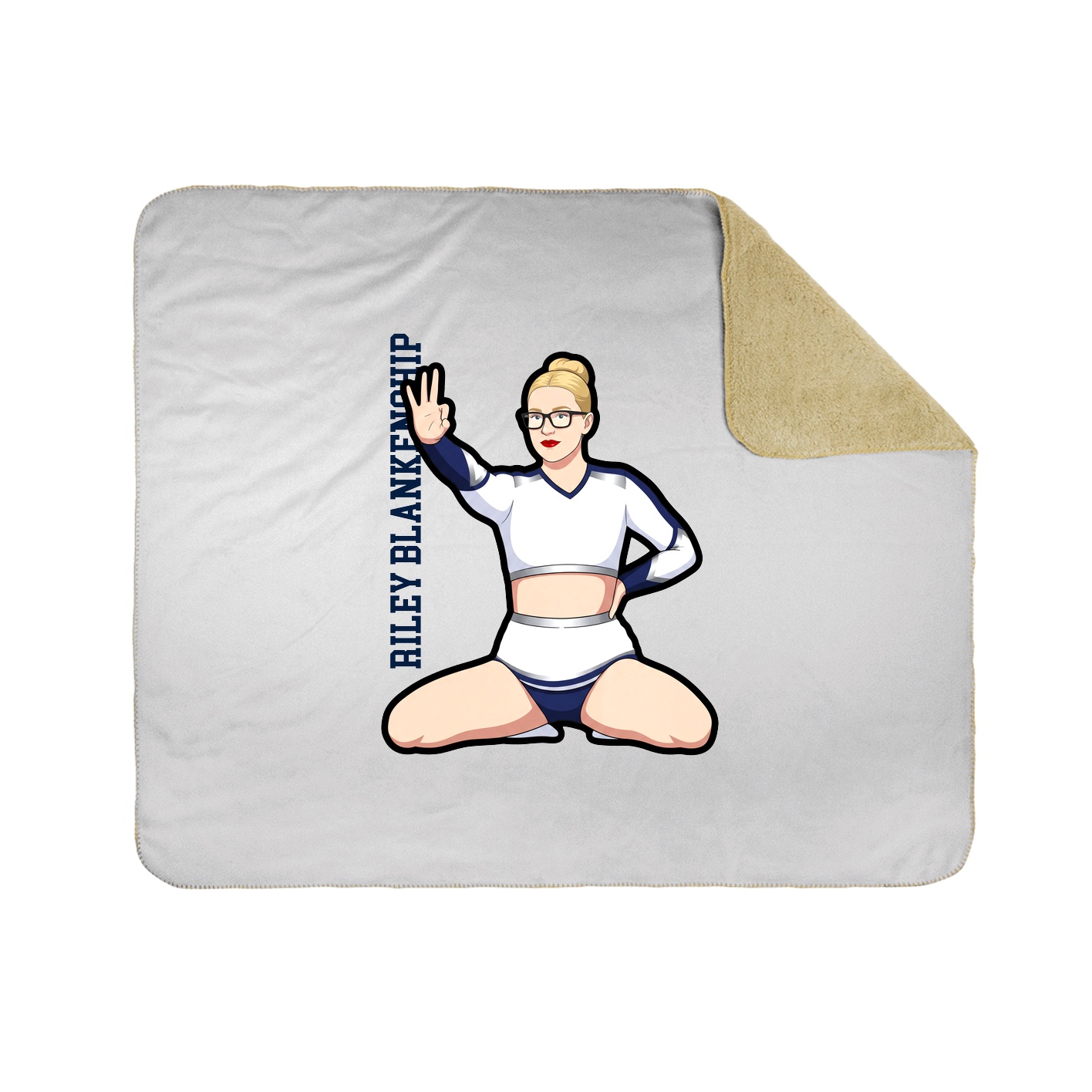 Throw Blanket — Name Vertical in White