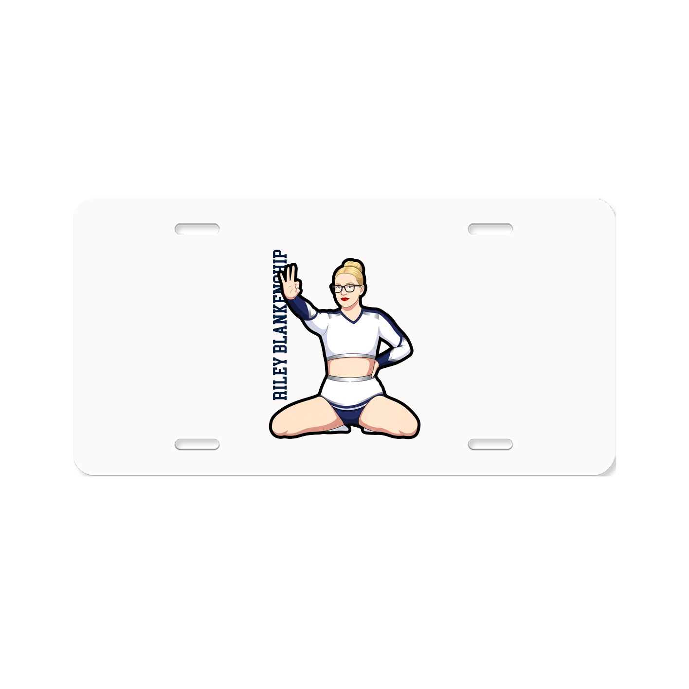 License Plate — Name Vertical in Classic