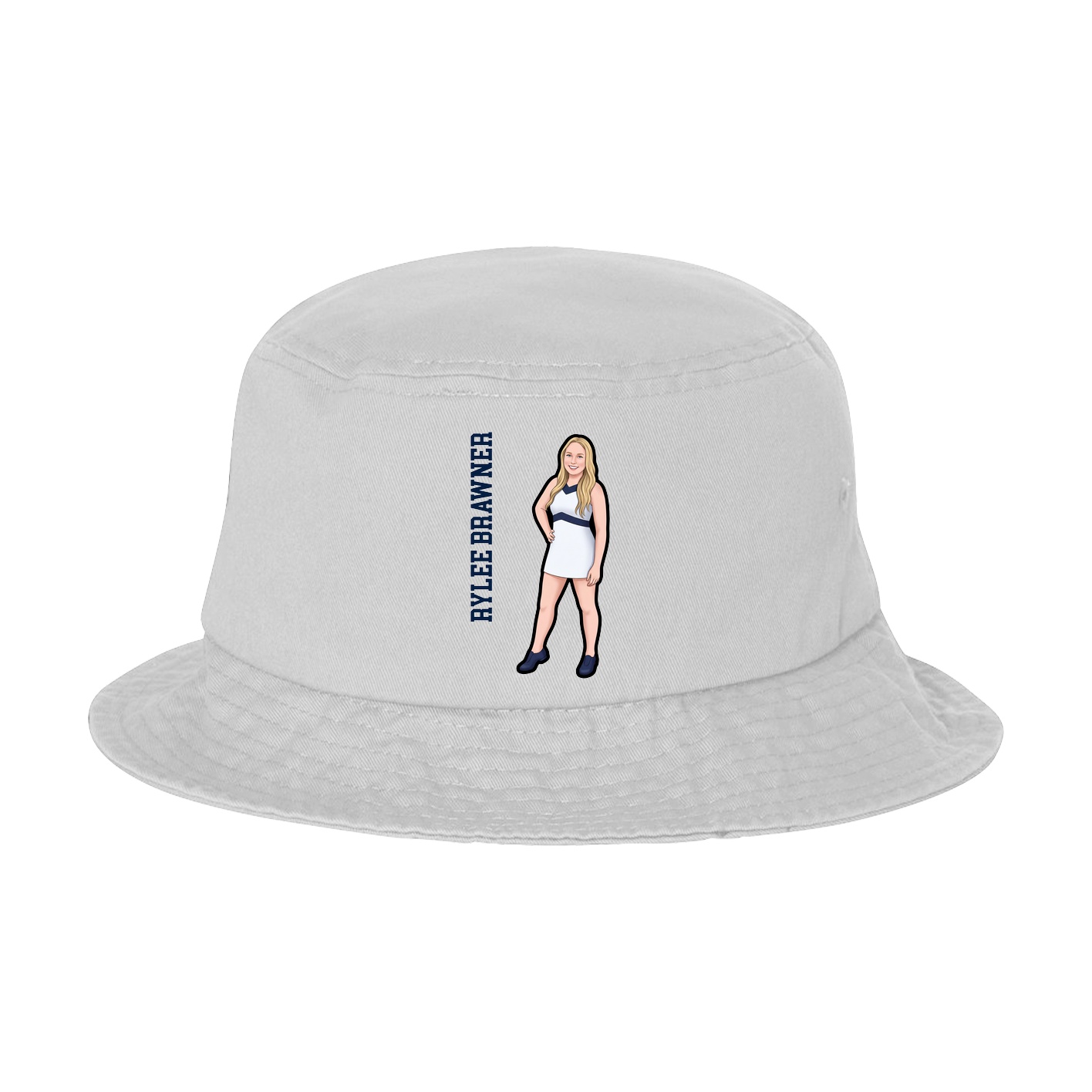 Bucket Cap — Name Vertical in White