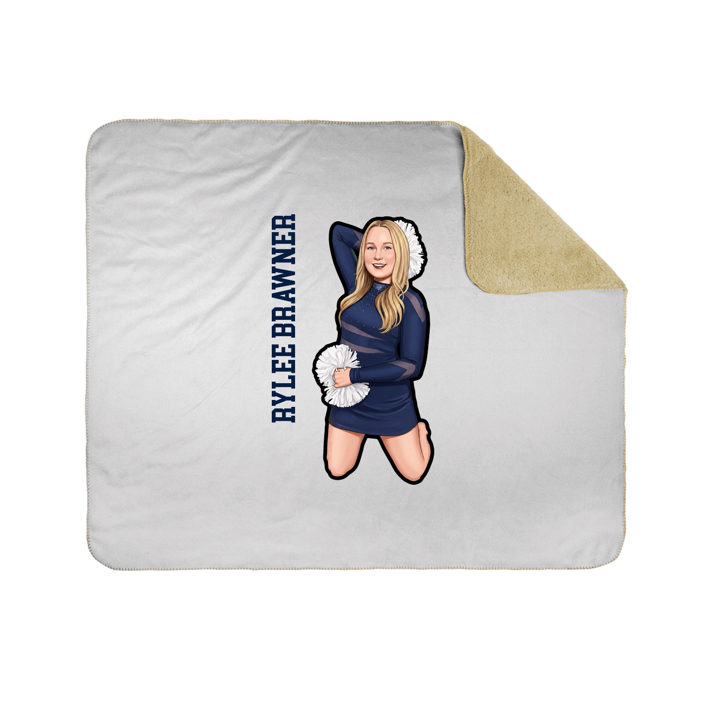 Throw Blanket — Name Vertical in White