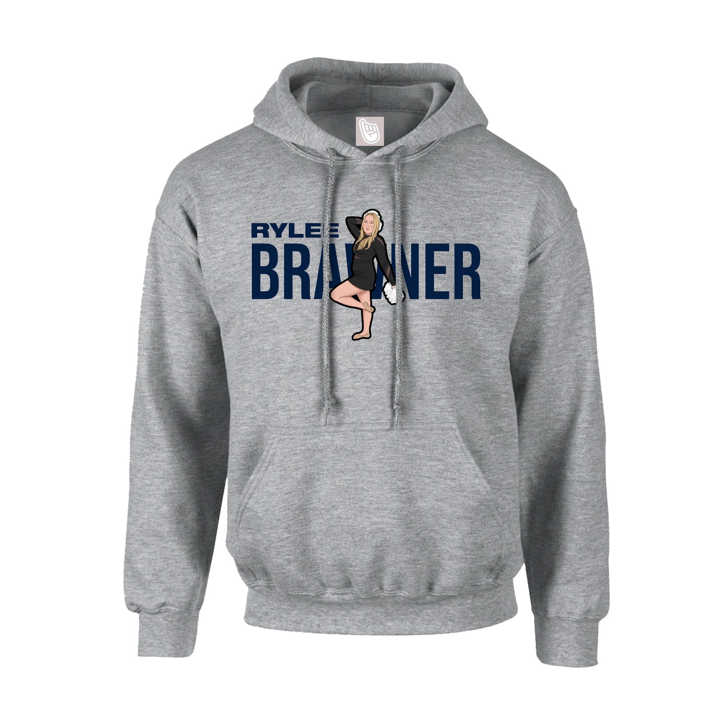 Youth Hoodie — Player Name in Grey