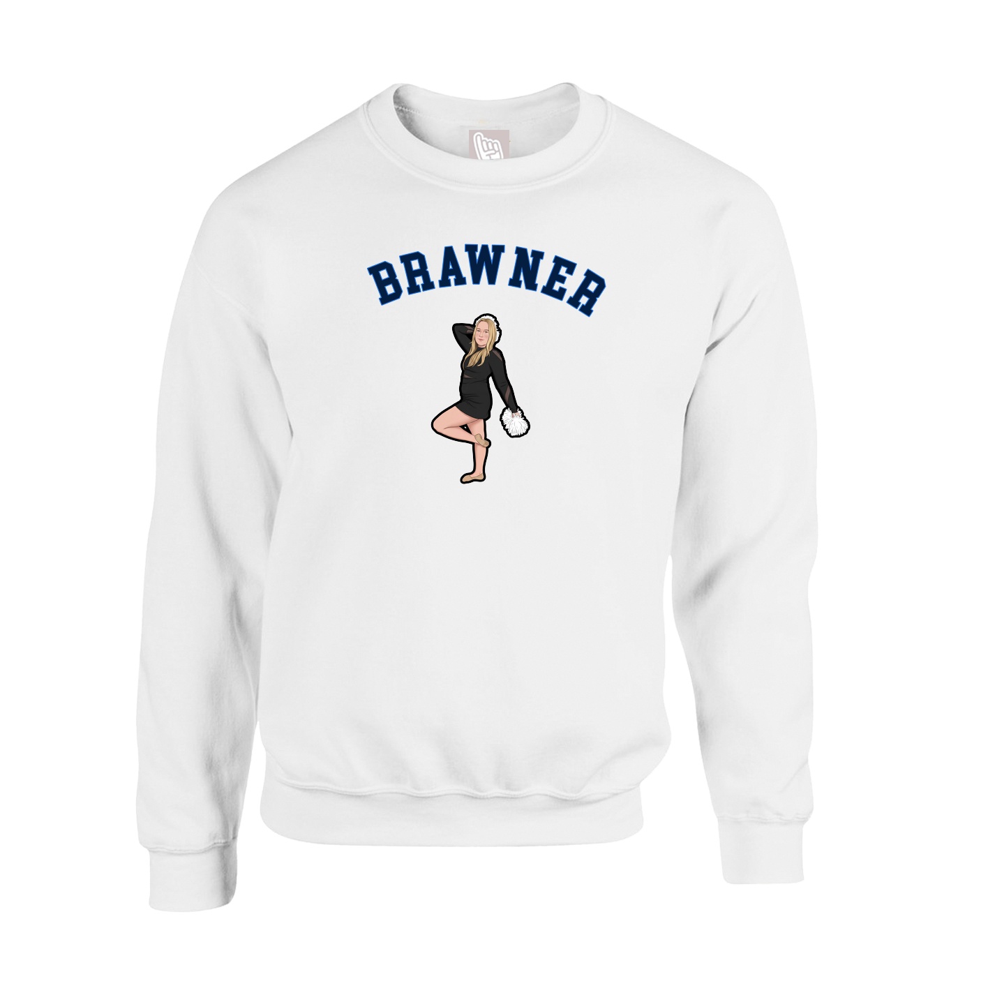 Fleece Crew — Shirsey Arch in White