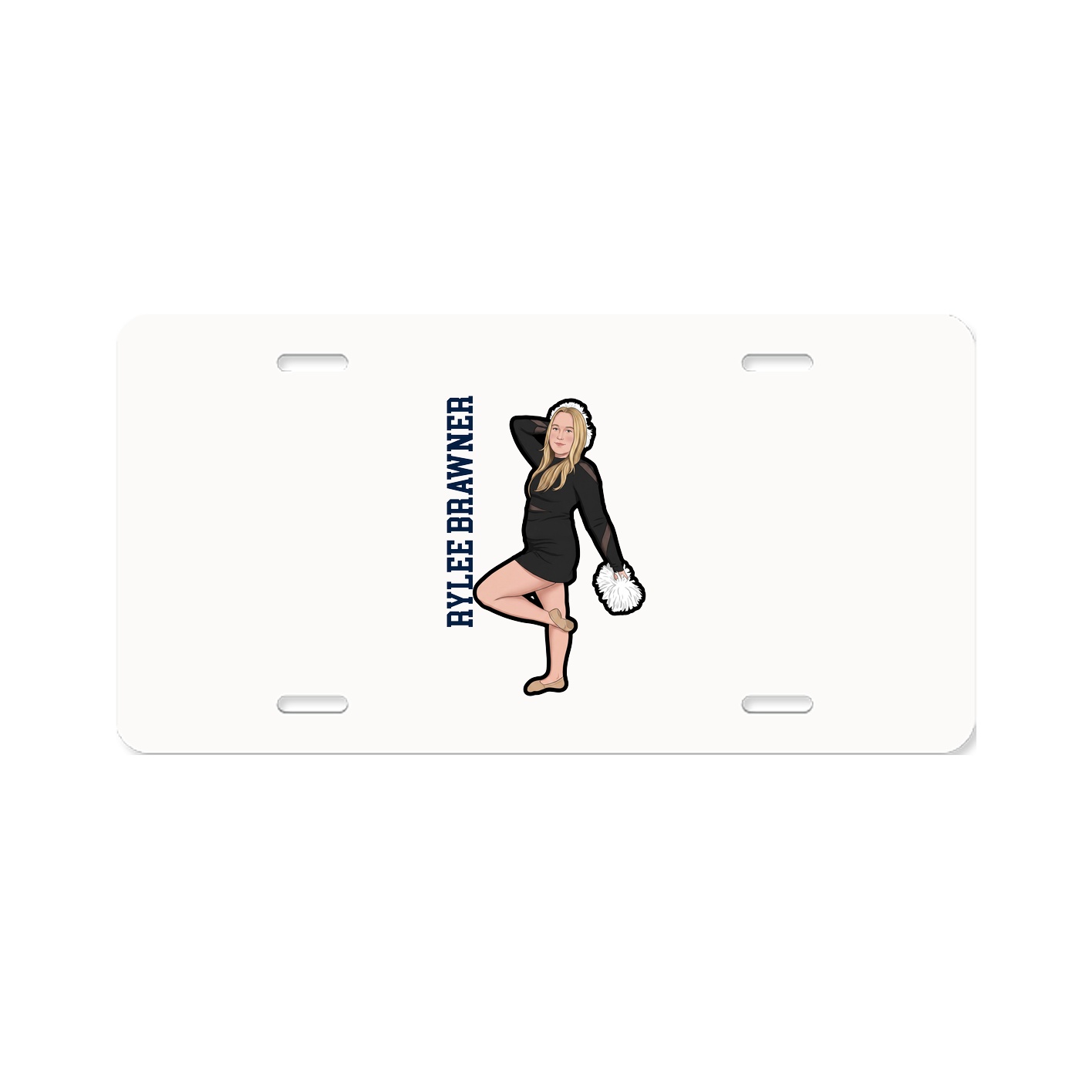 License Plate — Name Vertical in Classic