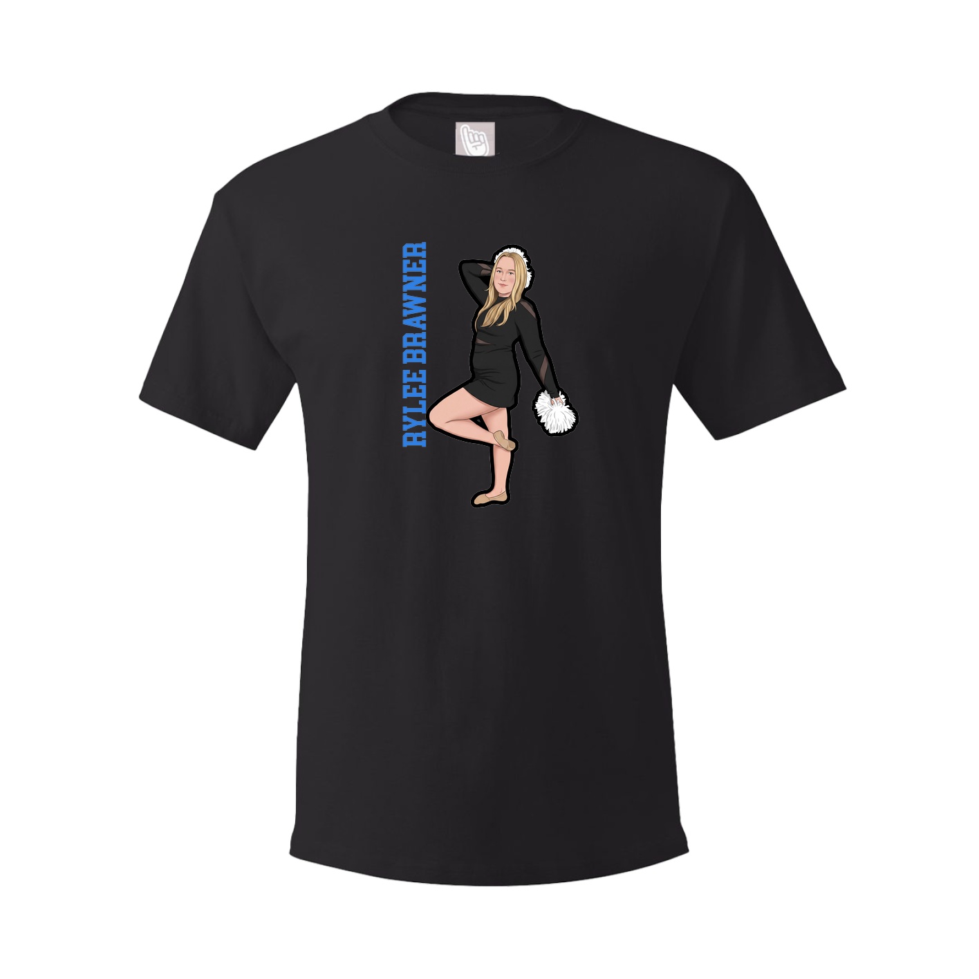 Tee — Name Vertical in Black