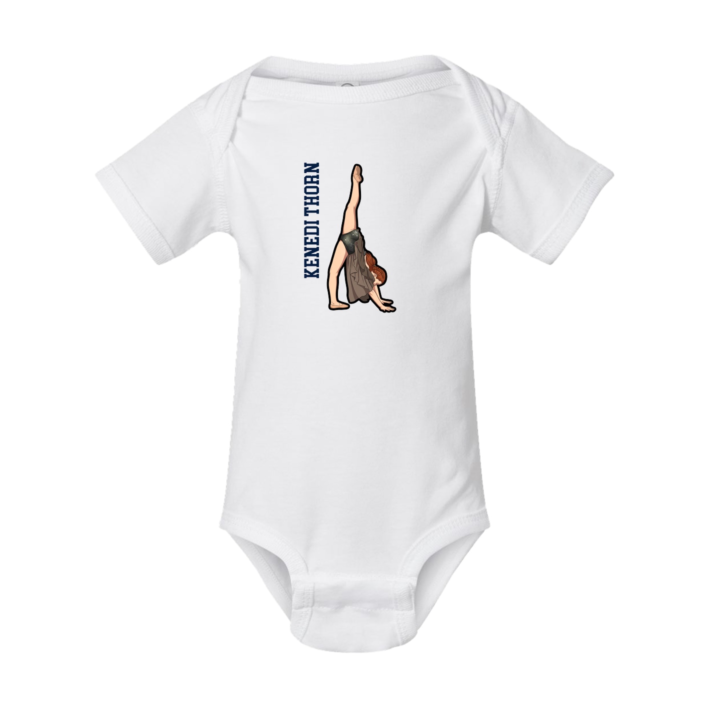 Baby Onesie — Name Vertical in White