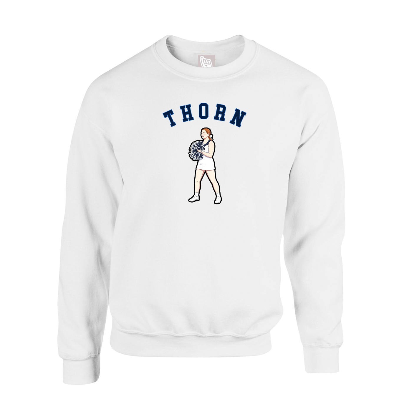 Fleece Crew — Shirsey Arch in White