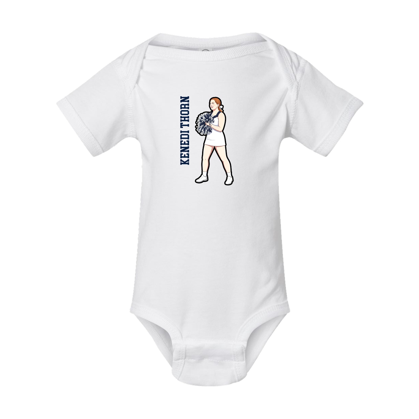 Baby Onesie — Name Vertical in White