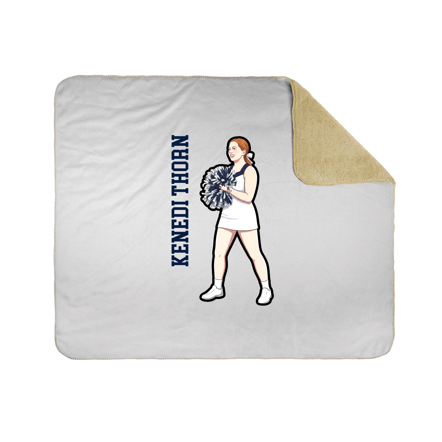 Throw Blanket — Name Vertical in White