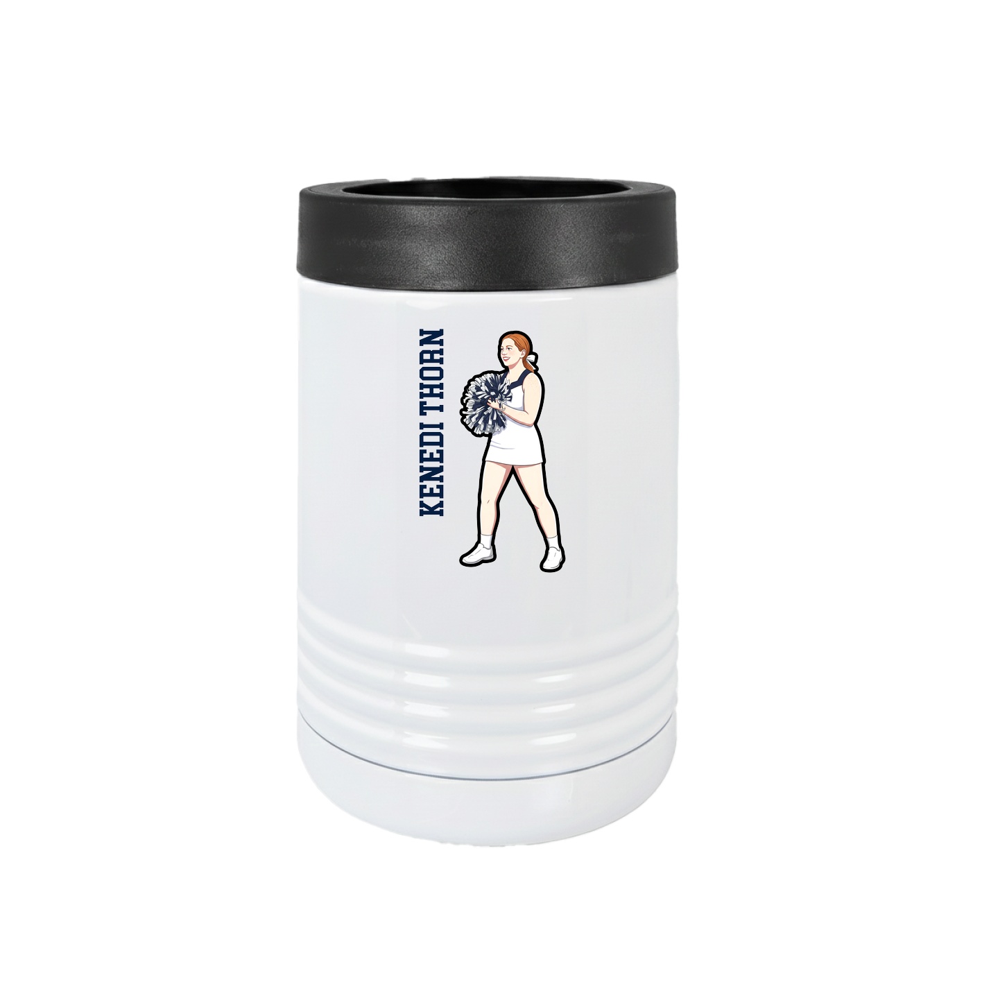 Beverage Holder — Name Vertical in White