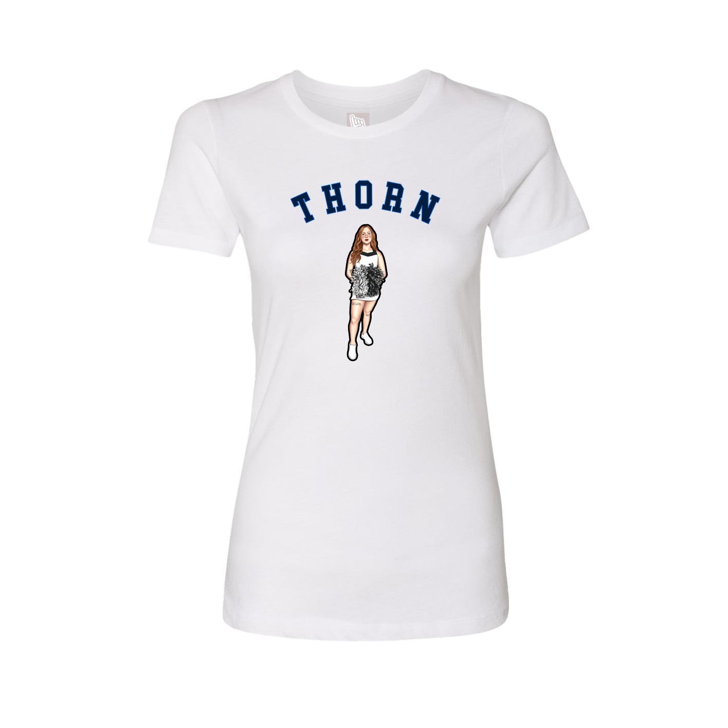 Fitted Women's Tee — Shirsey Arch in White