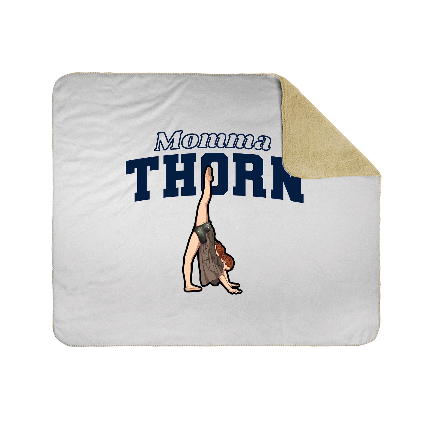 Throw Blanket — Mothers Day Block in White