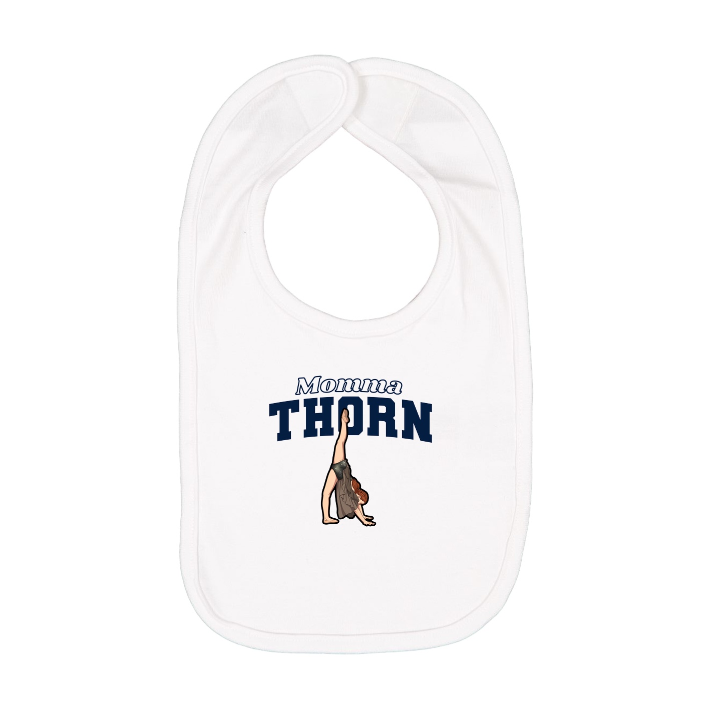 Infant Bib — Mothers Day Block in White