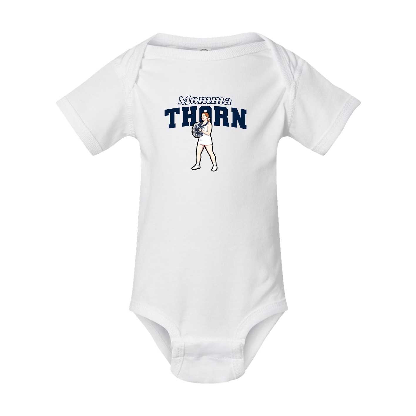 Baby Onesie — Mothers Day Block in White