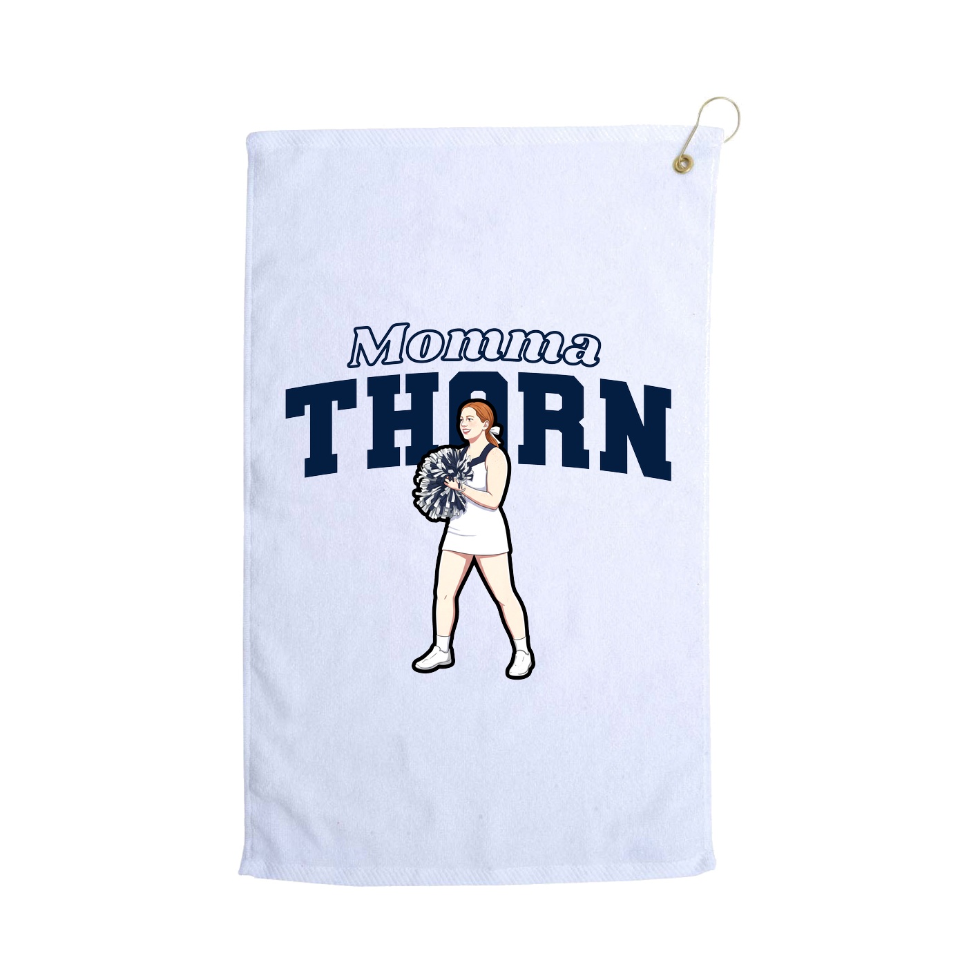 Golf Towel — Mothers Day Block in White