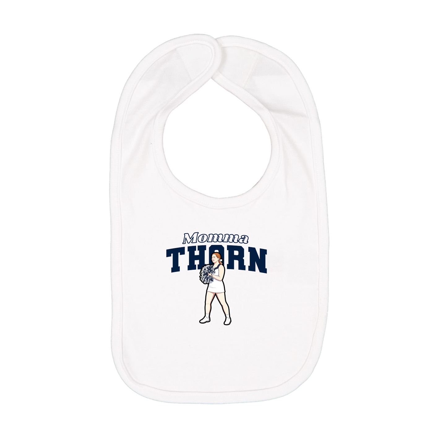 Infant Bib — Mothers Day Block in White