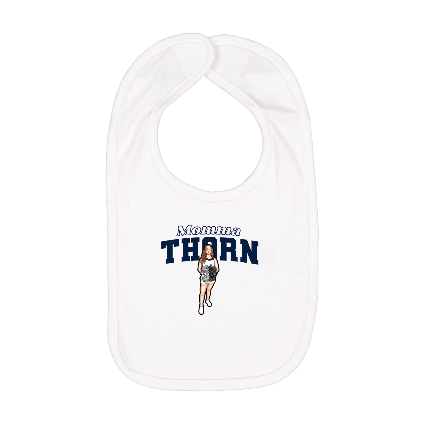 Infant Bib — Mothers Day Block in White