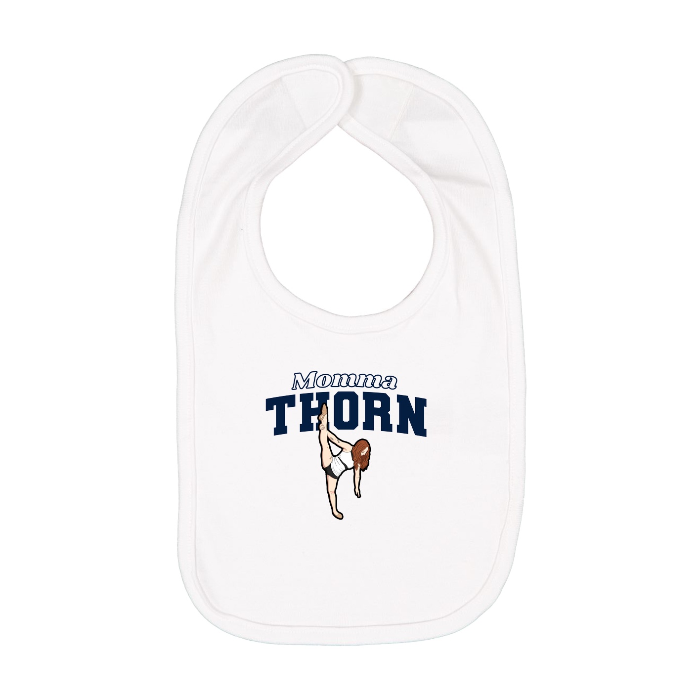 Infant Bib — Mothers Day Block in White