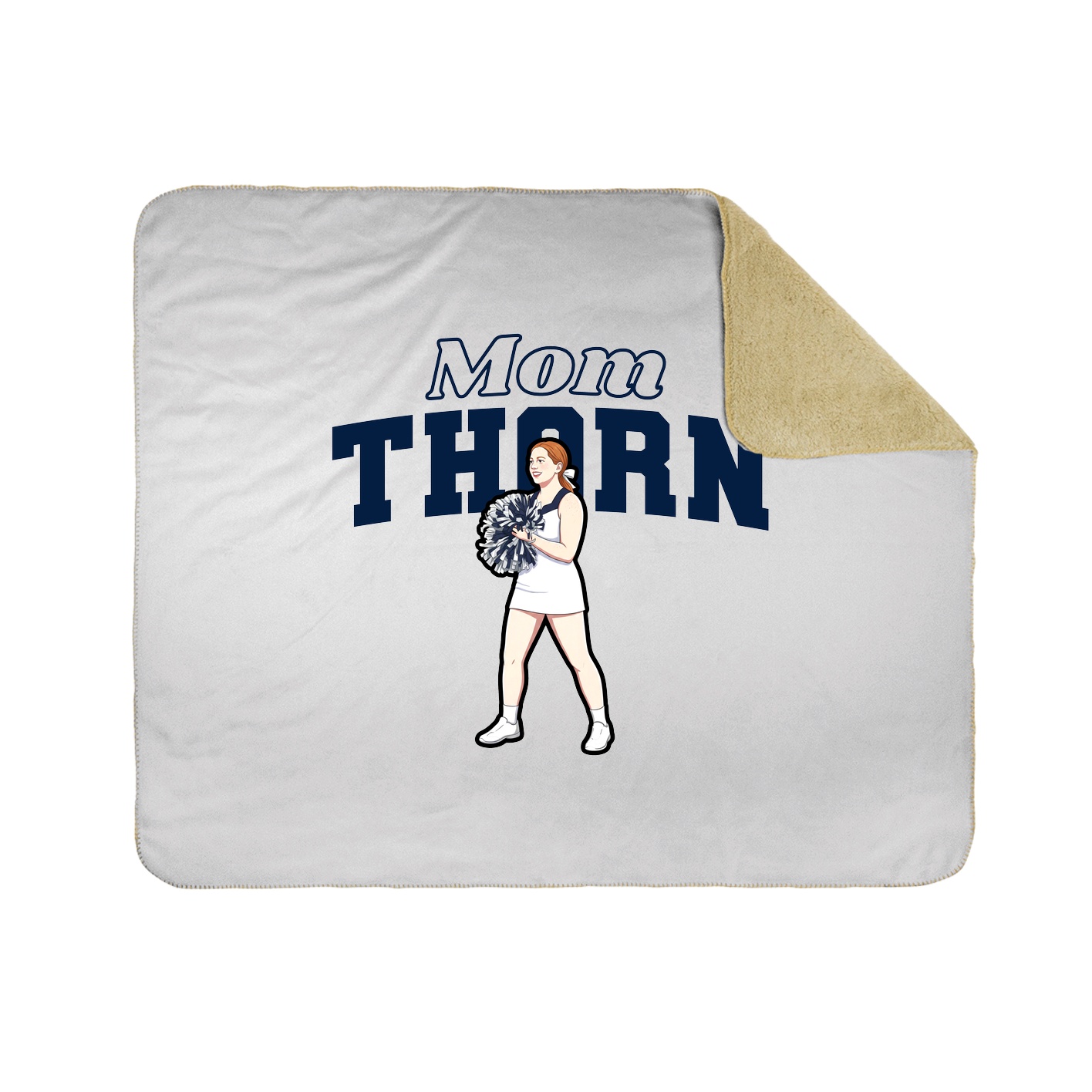 Throw Blanket — Mothers Day Block in White