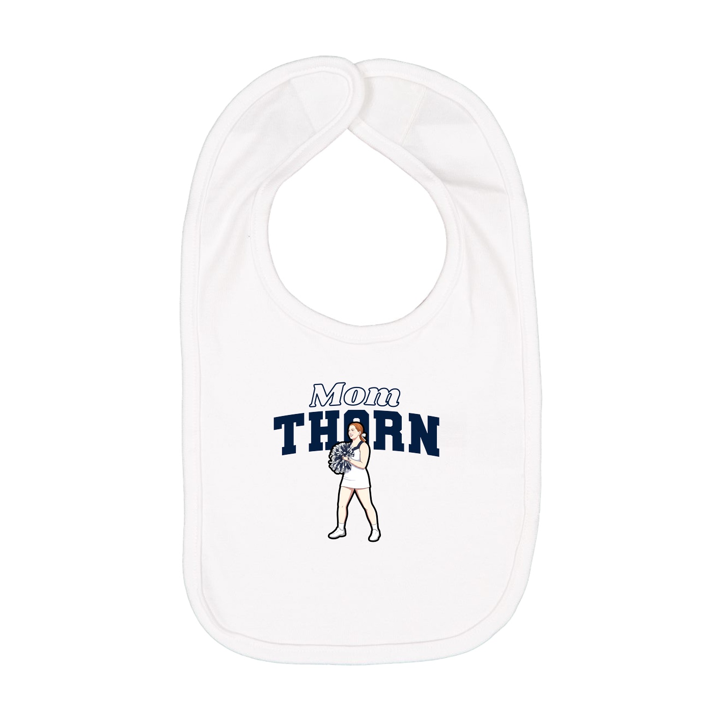 Infant Bib — Mothers Day Block in White