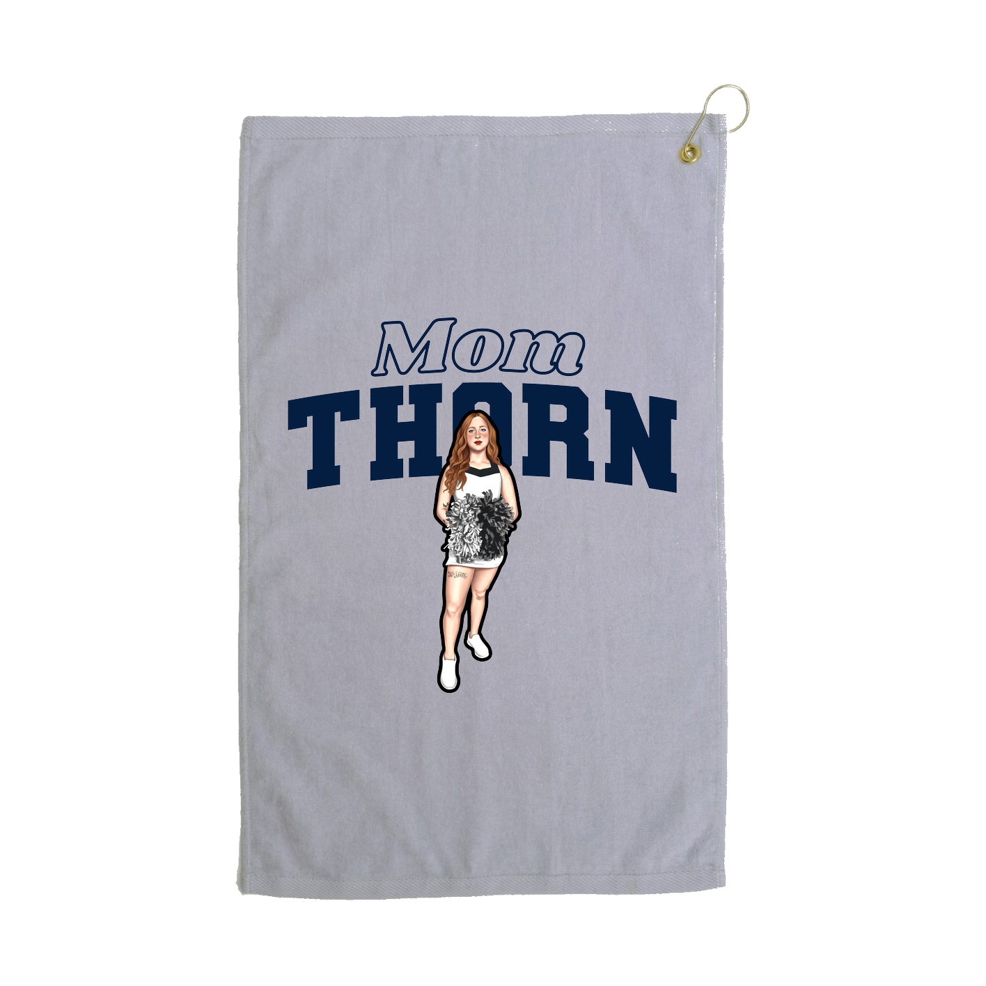 Golf Towel — Mothers Day Block in Grey