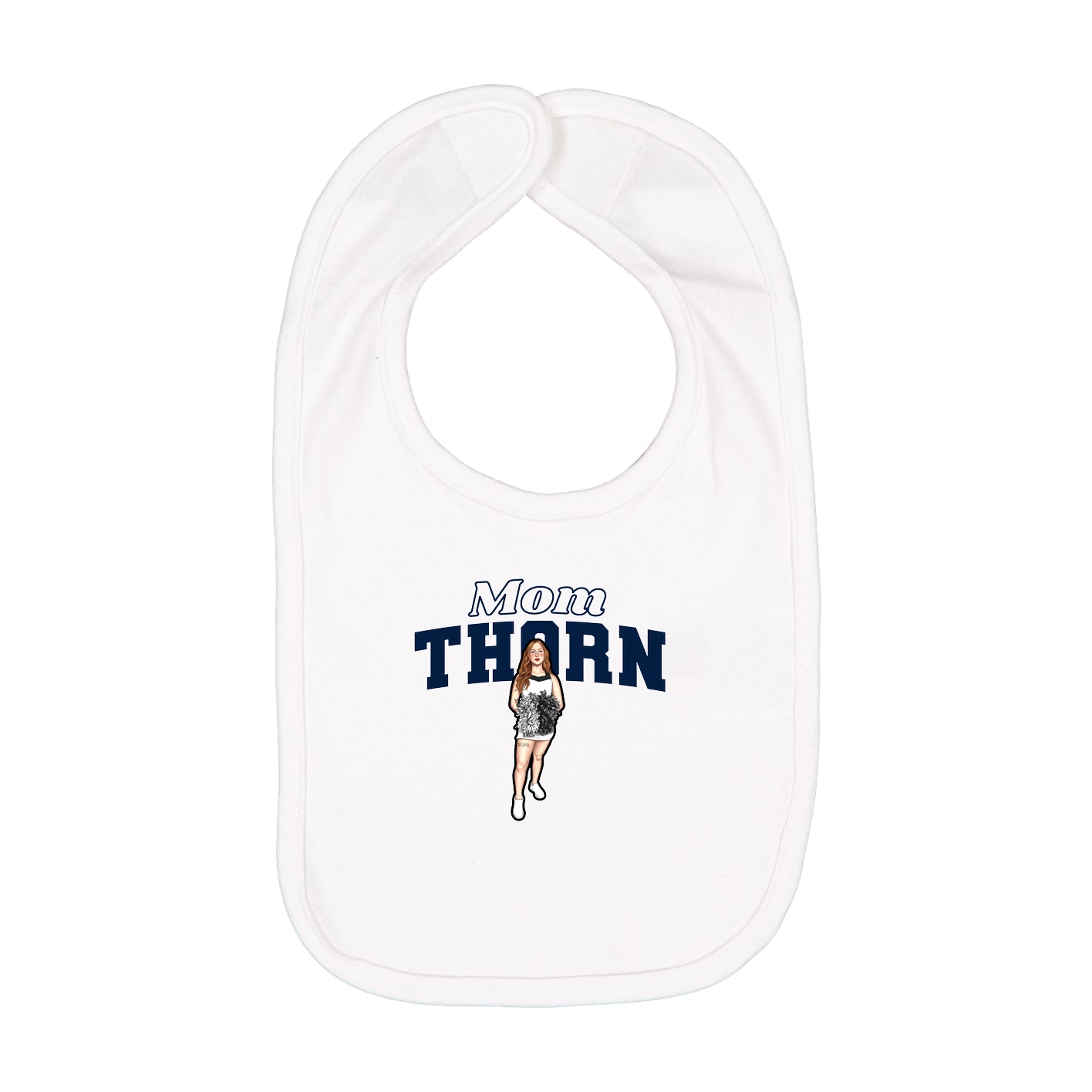 Infant Bib — Mothers Day Block in White