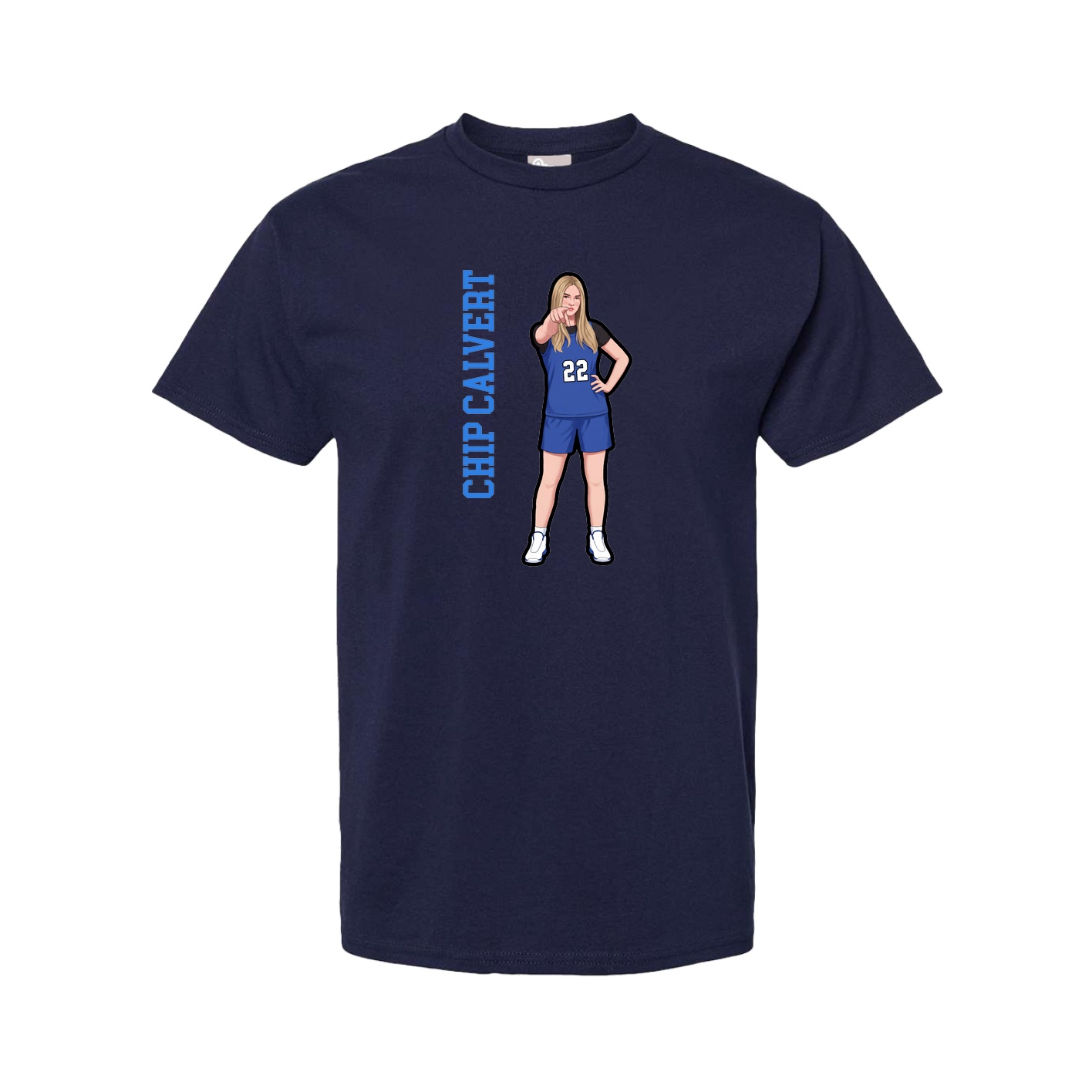 Tee — Name Vertical in Navy