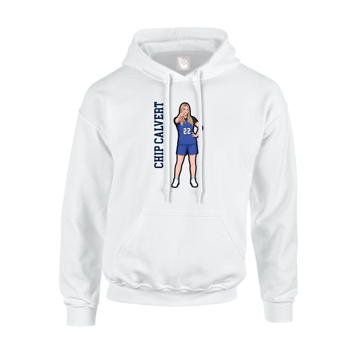 Hoodie — Name Vertical in White